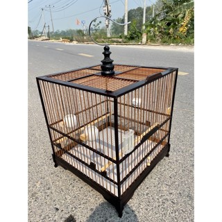 Khung lồng chim chào mào gỗ mun đuôi công vân gỗ cực nét lắp ráp cực dễ LỒNG CHIM CHÀO MÀO birdcages