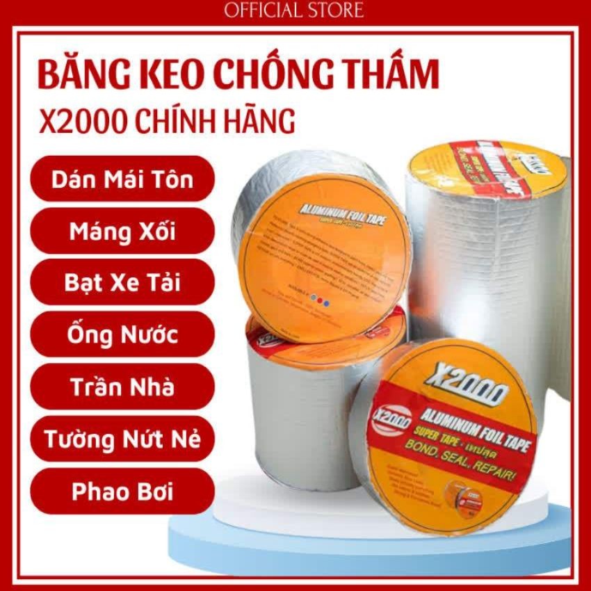 Băng keo chống thấm x2000 băng keo siêu dính Nhật Bản chống thấm dột, dán tường, dán mái tôn, dán ốn