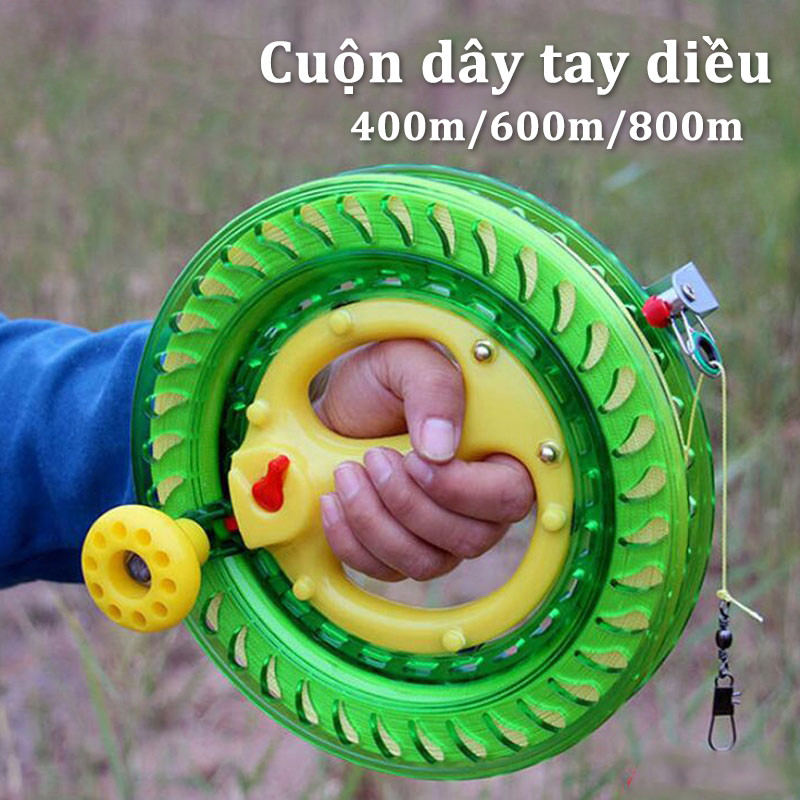 [3 Mẫu Tùy Chọn] Guồng cuộn tay quay bánh xe tự động thả diều 400m/600m/800m Kèm Bánh Xe Lăn