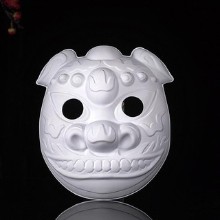 [Woyao3] Mặt nạ Mache giấy Halloween trắng Mèo vẽ tay Mặt nạ giấy trống Mặt nạ mèo Mặt nạ cáo Boutique