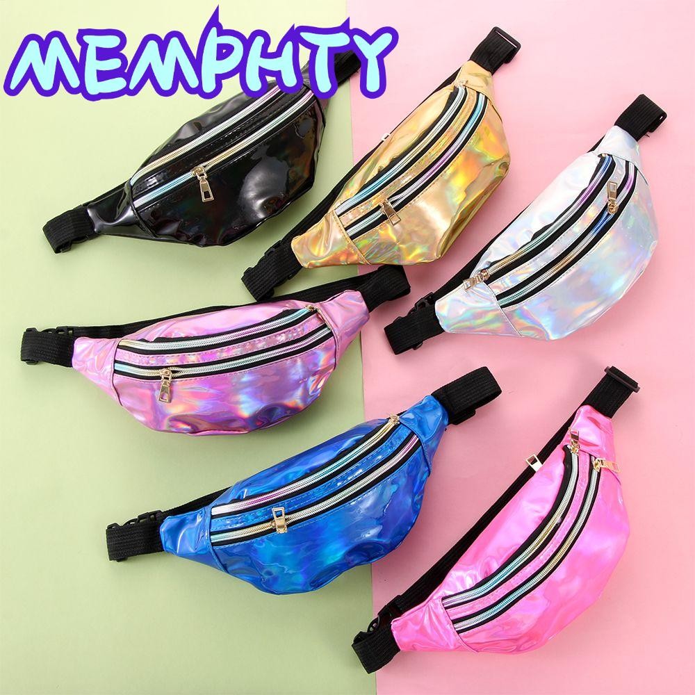 MEMPHTY Túi bao tử mềm mại thiết kế màu phản quang lấp lánh