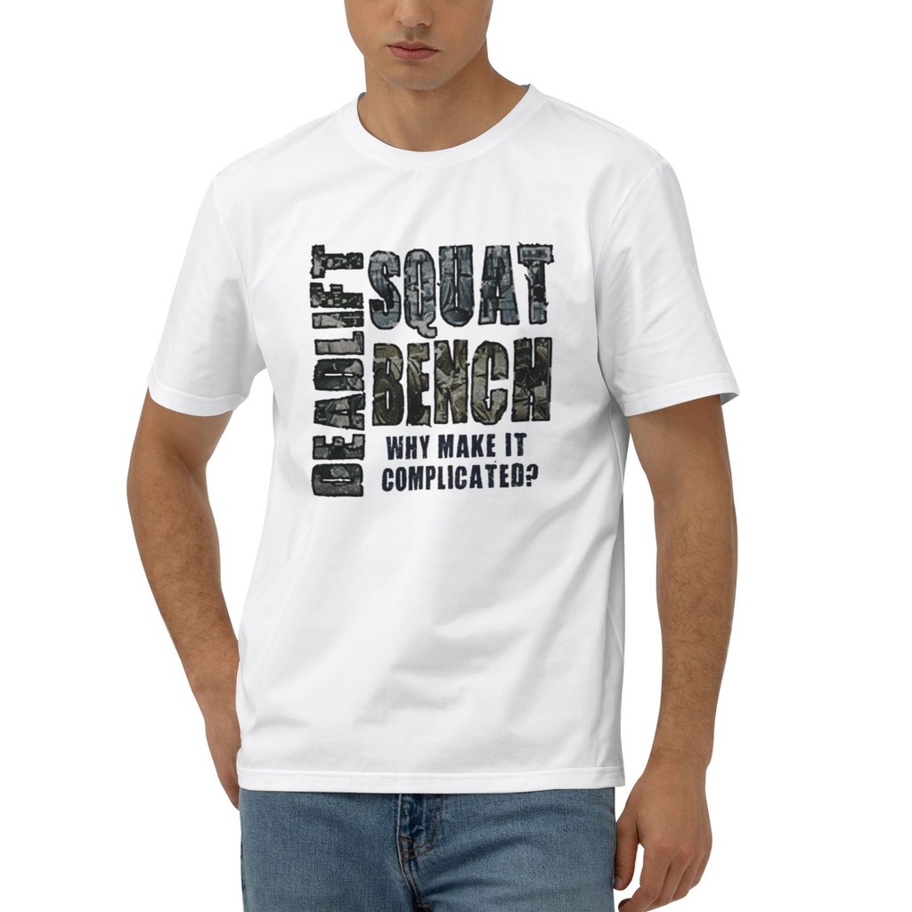 Deadlift Squat Bench Fitness Áo thun Cotton cường độ cử tạ