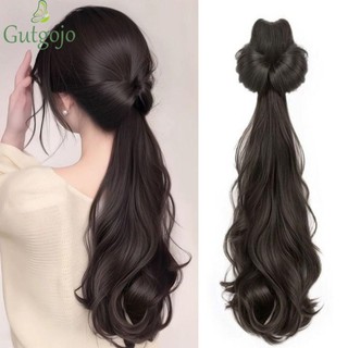Gutgojo Đuôi Ngựa Tóc Giả, Tóc Nối Dài Phong Cách Hàn Quốc Móng Vuốt Sóng Dài Đuôi Ngựa, Vintage Xoăn Giả Thấp Đuôi Ngựa Bóng Đầu Tóc Giả Sử Dụng Hàng Ngày