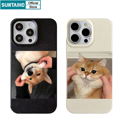 Suntaiho Ngộ nghĩnh Vỏ Độc Đáo Họa Tiết Chó Mèo Ốp lưng Iphone 16 15 14 13 12 11 Pro Max IP 7 8 Plus Iphon X Xs XR Xs Max Silicon Mềm Cao Cấp Chống Sốc Ốp Lưng