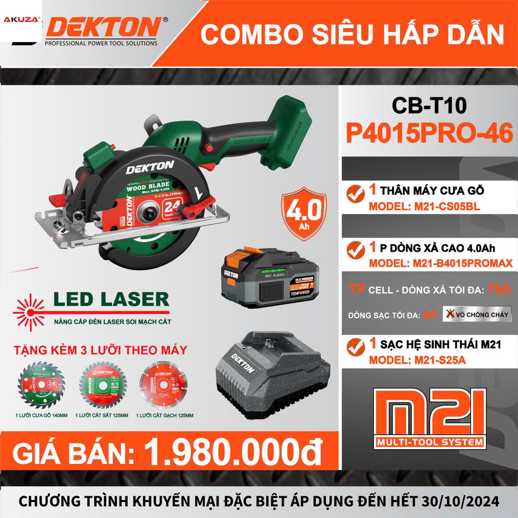 Máy Cắt Cầm Tay Đa Năng Dekton / M21-CS05BL / Đèn LASER / Dùng Lưỡi 125-140mm Giá sỉ
