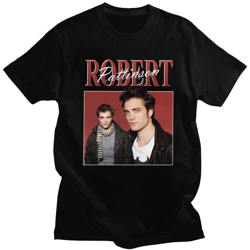 Vintage Cổ Điển Robert Pattinson Áo Nam Tay Ngắn Vintage Rob Edward Cullen Áo Thun Mùa Hè Áo Thun Co