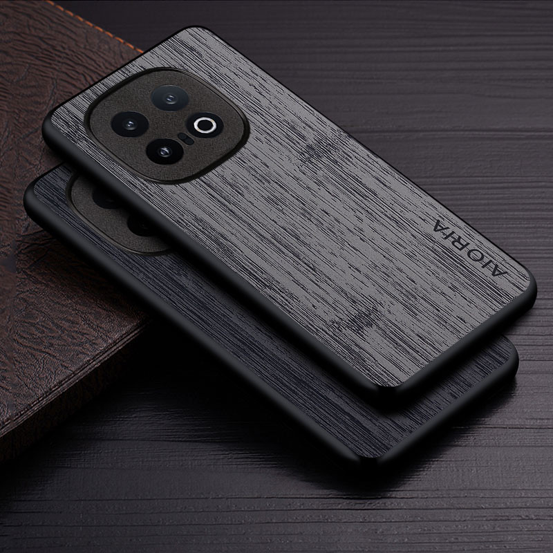 Ốp Lưng Cho Vivo iQOO 13 5G funda Họa Tiết Gỗ Tre Da Vỏ Điện Thoại Sang Trọng coque Cho vivo iQOO 13