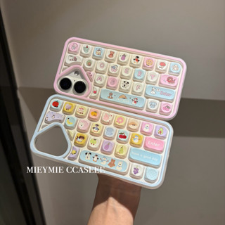 Mới Ins Màu Nâu Dễ Thương Bánh Quy Họa Tiết Động Vật Bàn Phím Ốp Lưng Điện Thoại Chống Rơi Cho iPhone 16 Promax 15 Promax 11 12 13 Mini 14plus 11 Pro Max X XS XR XS Max 78 7Plus