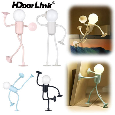 Hdoorlink Có Thể Thay Đổi Hình Dạng Vui Nhộn Người Thể Thao Đèn Ngủ Dễ Thương Đèn Mini Sáng Tạo DIY Để Bàn