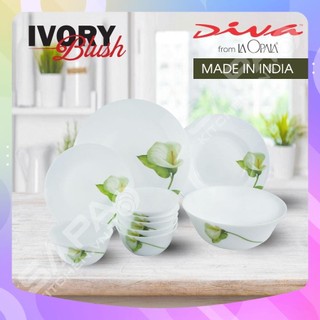 Bộ chén đĩa thủy tinh opal 10 món Ivory Blush bền gấp 3 lần thủy tinh thường