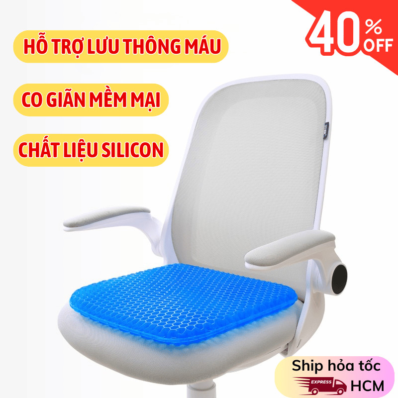 Lót Ghế Đệm Gel Tổ Ong Joful home 3D Êm Mát Giữ Lưng Thoải Mái Khi Làm Việc