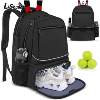 Ba Lô Tennis LISHUANG, Ba Lô Vợt Pickleball có khóa kéo công suất lớn, Chuyên nghiệp có túi đựng giày Túi mái chèo Pickleball bền chắc cho nam nữ thể thao
