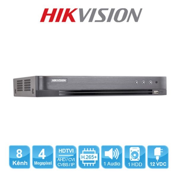 Đầu ghi 4M 8 kênh Hikvision iDS-7208HQHI-M1/E( C ) Motion nhận dạng người & xe, 1 cổng SATA, add 4 c