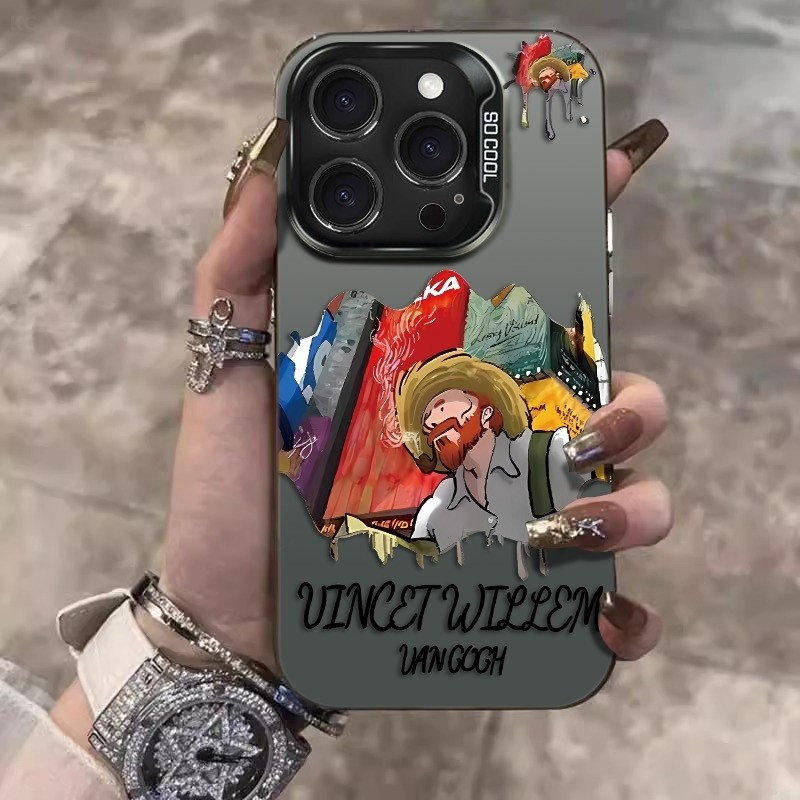 Ốp điện thoại chống sốc cho người đàn ông trước cửa tòa nhà, tương thích với iPhone 13 16 11 15 Pro,