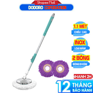  Cây Lau Nhà 360 Độ Thay Thế MÂM INOX CAO CẤP - Không Kèm Thùng - Thân Inox Xoay Linh Hoạt 