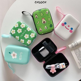 Túi lưu trữ cáp dữ liệu tai nghe CHLOCH, Túi lưu trữ hình chữ nhật di động EVA cứng, Sạc dự phòng Phim hoạt hình dễ thương Túi dây kéo