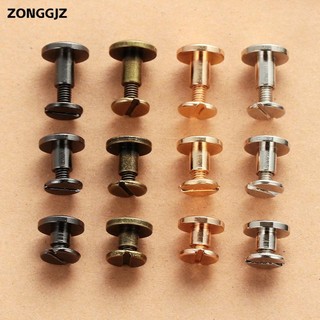 Zonggjz 10 Chiếc 5 / 6.5 / 8 Mm Dây Đeo Đinh Tán Vít Sổ Sách Kế Toán Quần Áo / Túi / Giày Đồng Da Móng Tay Thủ Công