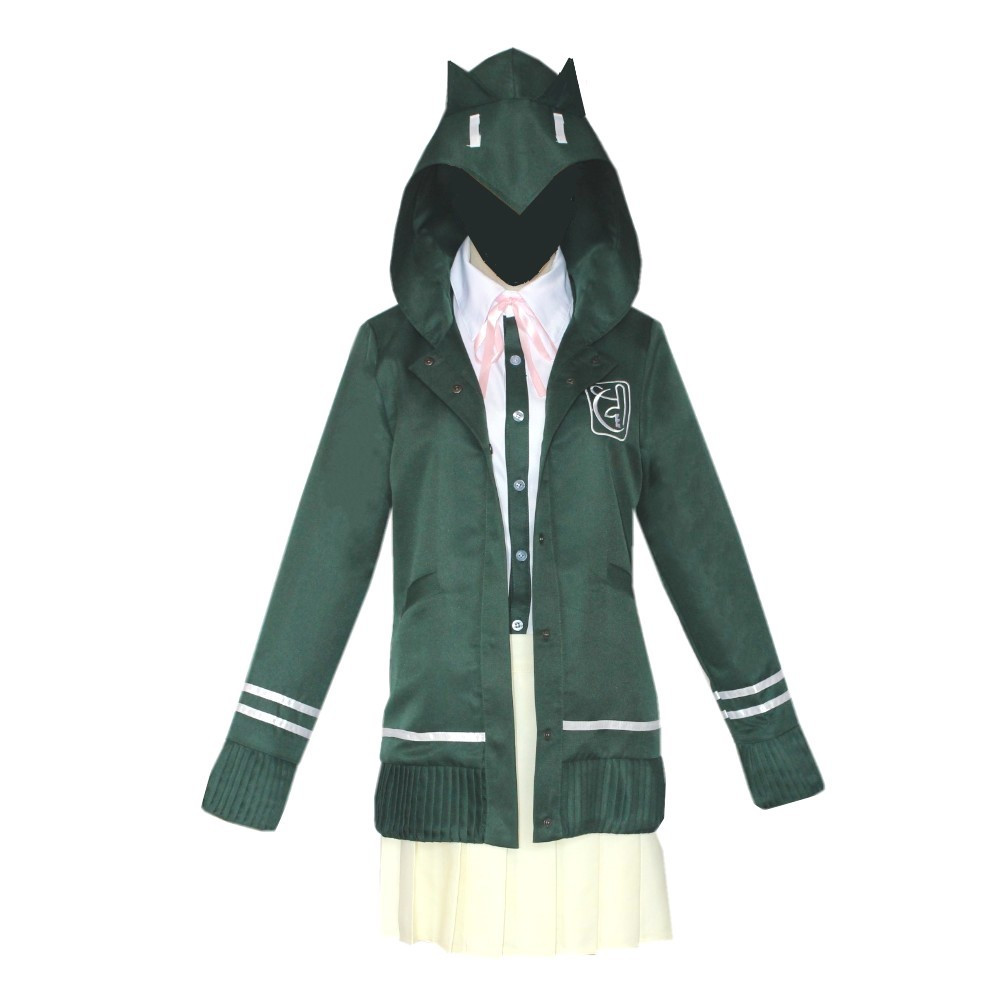 Danganronpa 2 Nanami Chiaki - Trang phục cosplay màu xanh đậm, kèm mũ trùm đầu