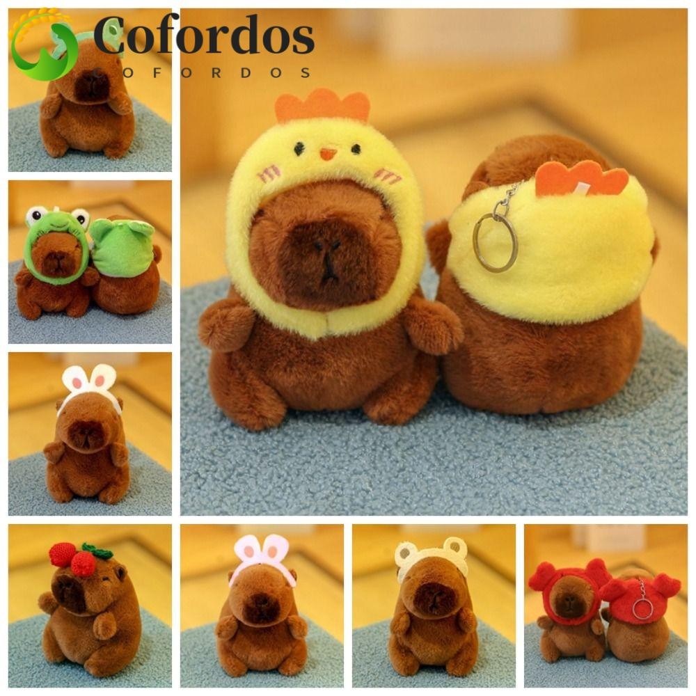 Cofordos Capybara Mặt dây chuyền sang trọng, Kẹp tóc ếch Cherry Capybara Móc khóa sang trọng, Capyba