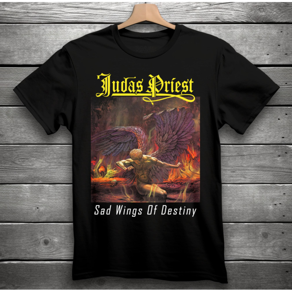 Judas Priest Đôi Cánh Buồn Ngộ nghĩnh Nghệ Thuật Vẽ Game Thủ Áo Thun Anime