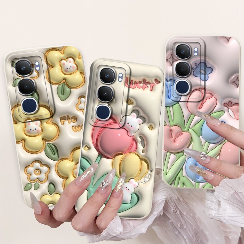 Vỏ Chống Sốc Cho Vivo Y19s Ốp Lưng V2419 Vỏ Hoa Phổ Biến Silicon Lỏng Mờ Ốp Lưng Điện Thoại Vivo Y19