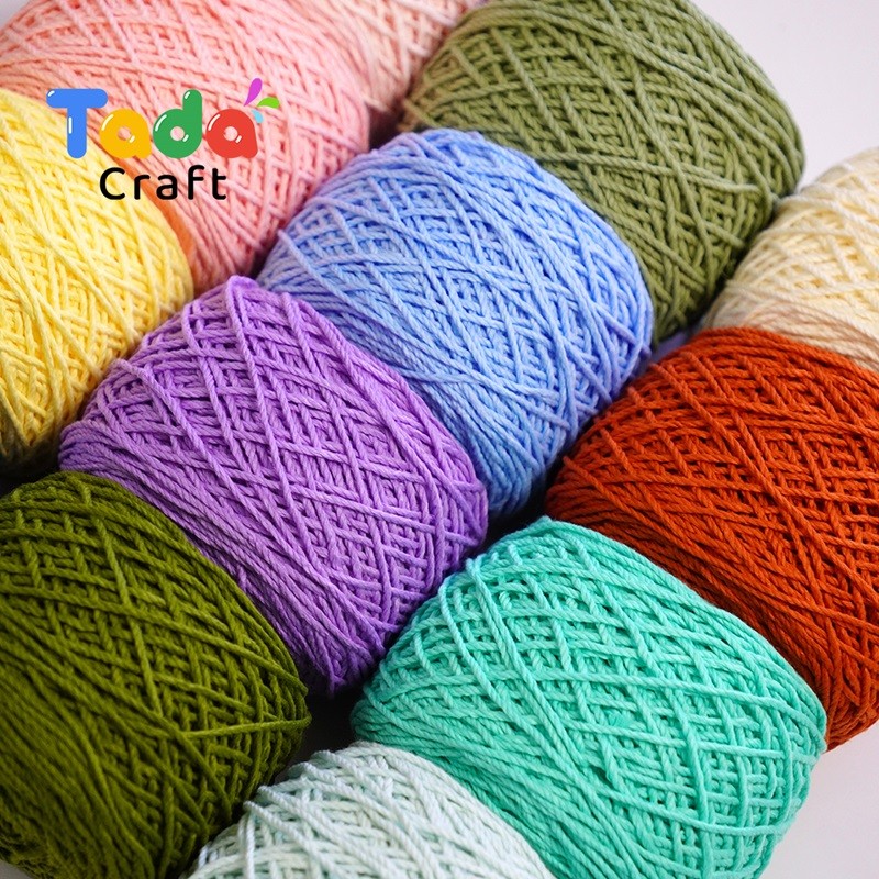 Sợi Macrame Cotton 2mm móc túi, mũ làm vòng macrame (cuộn 200gr)
