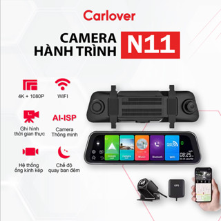Camera hành trình ô tô Carlover N11 camera trước 2k sau Full HD có bản đồ vietmap S2, cảnh báo tốc độ, định vị G.P.S