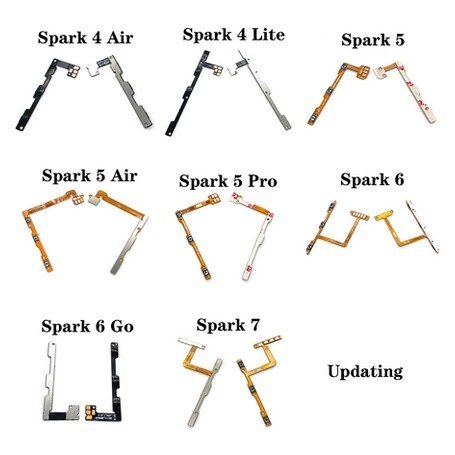 Âm Lượng Điện Flex Cho Infinix Tecno Spark 3 4 5 6 7 Pro Lite Air Go KE5 KE5J KC8 KC8S KF6 KD6A KE7 