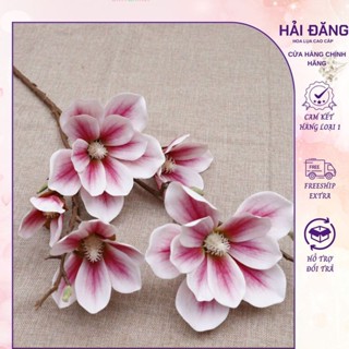 Hoa Giả - Cành Mộc Lan Cao Su 5 Bông Trang Trí Tết