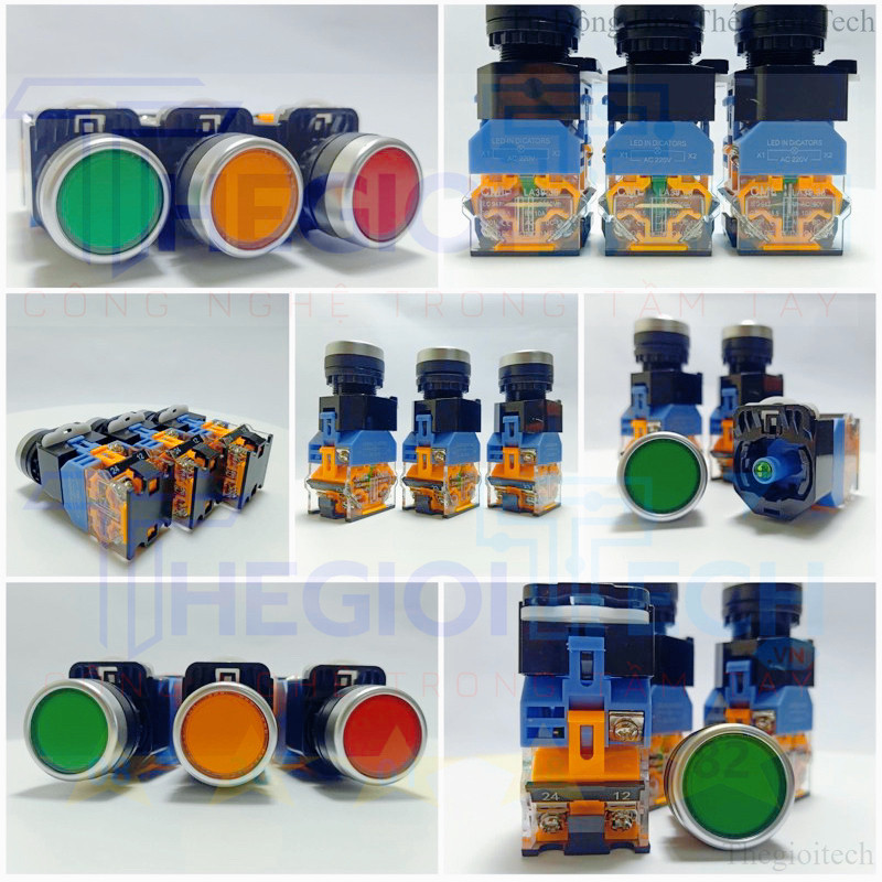Nút Nhấn Phi 22 Xanh Đỏ Vàng, Nút Nhấn Nhả Nút Nhấn Tự Giữ LA38-11D LA38 GIÁ TỐT