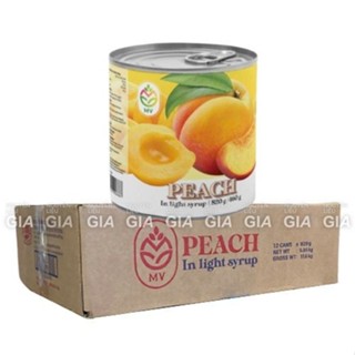   Ảnh thật  THÙNG 12 LON -  MẪU MỚI  Đào ngâm Hạ Long lon 820g 