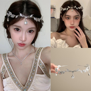 Băng đô lá kim cương giả Vương miện Hàn Quốc dành cho nữ Tiệc cưới Phụ kiện tóc cô dâu
