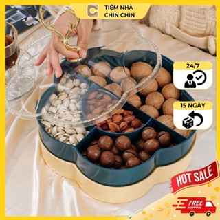 Khay Mứt 2 Tầng Hình Con Hươu Hộp Đựng Bánh Kẹo Sang Trọng Cho Ngày Tết