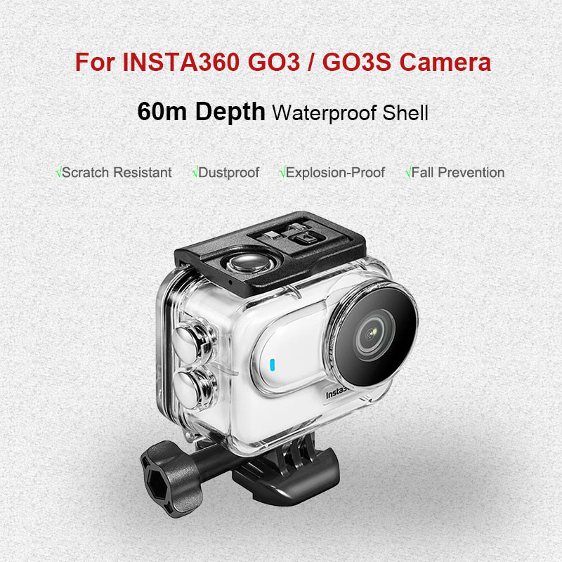 Dành Cho Insta360 GO 3 GO3 GO3S Ốp Lưng Chống Nước Camera Lặn 60m Dưới Nước Chụp Phụ Kiện Cho Insta 