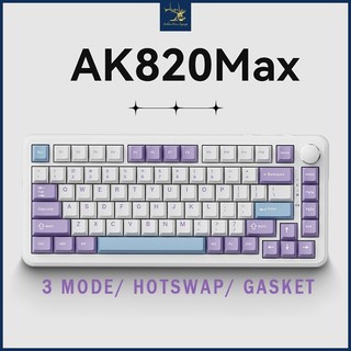  Bàn Phím Cơ Không Dây AJAZZ AK820 MAX 3 Mode Pin 8000mAh Hotswap Led RBG Nhiều Chế Độ Núm Xoay 