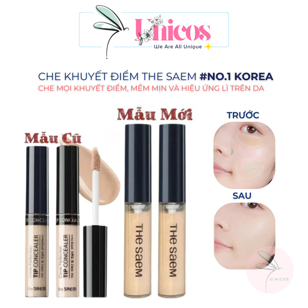 Kem Che Khuyết Điểm The Saem Cover Perfection Tip Concealer Che Quầng Thâm