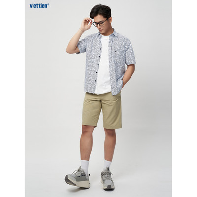Sơmi ngắn tay lai ngang VIETTIEN SMART CASUAL vải Hoa Hồng form REGULAR VT00000219