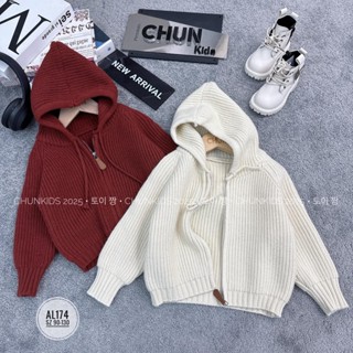 AL174 - Áo len thừng CHO BÉ hoodie nhí zip basic  - S778 MT.SHIDAI