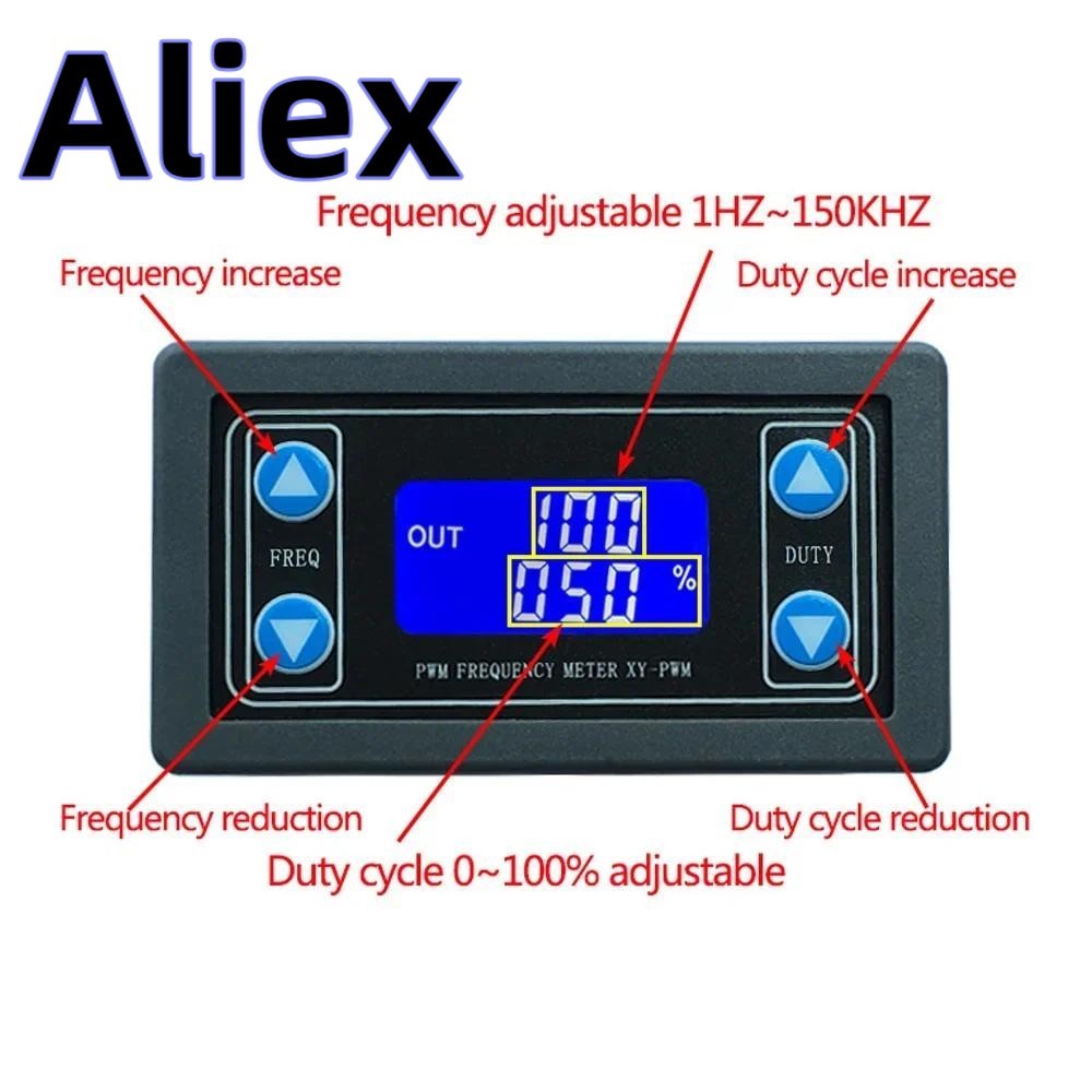 Mô-đun bảng điều khiển tín hiệu 1Hz-150Khz Mô-đun bảng điều khiển tần số xung Mô-đun điều chỉnh Màn 