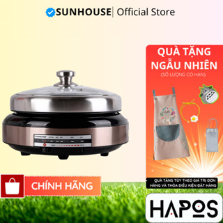 Nồi lẩu điện Sunhouse 4 Lít 1300W Chính hãng, Tặng chảo nướng điện, chống dính đa năng SHD4526 - HAPOS OFFICIAL