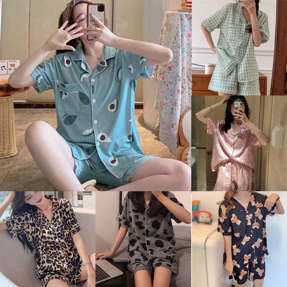 Elegant Pajama Set for Women Shorts Sleepwear Night Loungewear Terno Sleep Wear