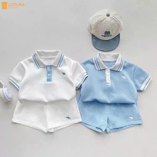 Bộ Polo Cotton Bozip Thêu Cún Cộc Tay LOTUKA Cho Bé, Quần Áo Trẻ Em, Áo Hè, Bộ Cộc Tay Bé Trai Size 4-18kg
