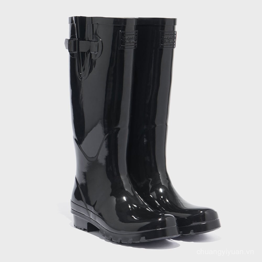 Women's High Tube Fashion Rain Boots Spring Summer Single Style Camping Water Boots Non-Slip Height 