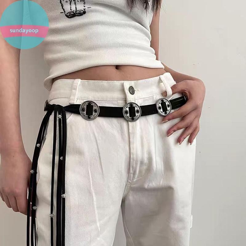 Sund Vintage Đồng Xu Bện Sash Thắt Lưng Boho sel Thắt Lưng Phương Tây Thắt Lưng Cho Nữ Trang Trí VN