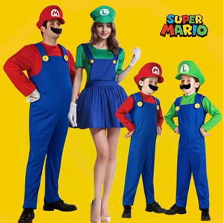 [HỎA TỐC] Trang phục hóa trang Jumpsuit Mario và Luigi cho bé trai Người lớn Halloween