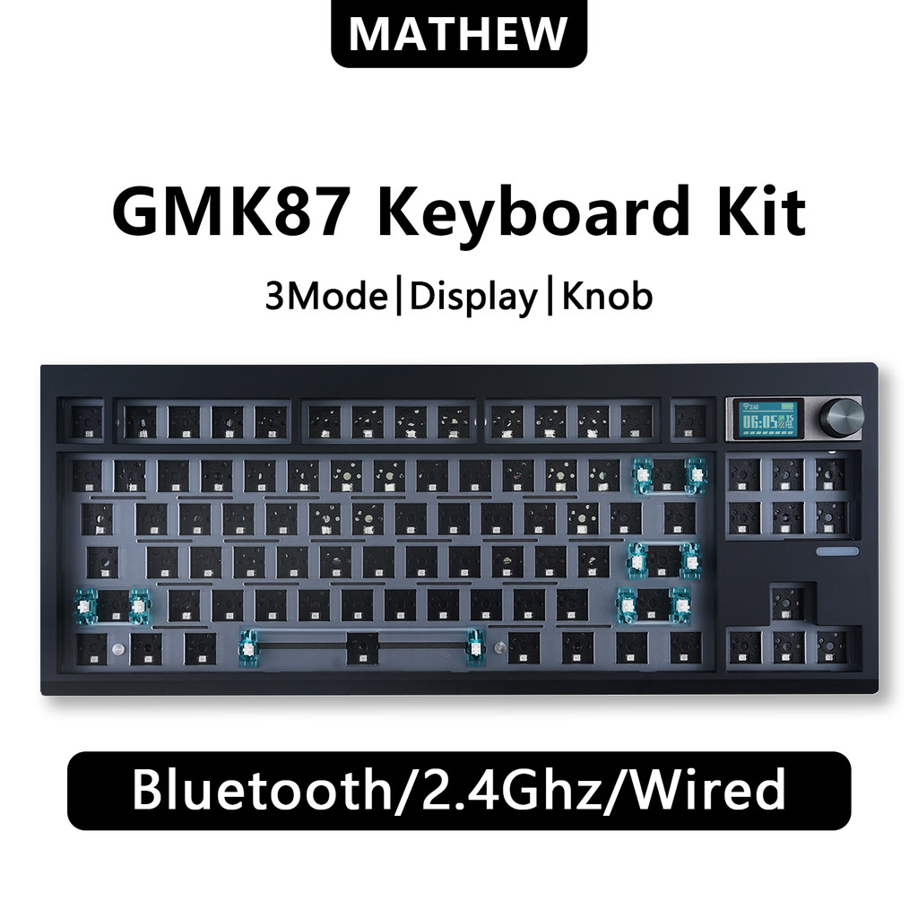 Zuoya GMK87 TKL Bộ bàn phím cơ 3 chế độ 80% VIA Hỗ trợ Hot-Swap RGB Vòng đệm tùy chỉnh gắn màn hình 