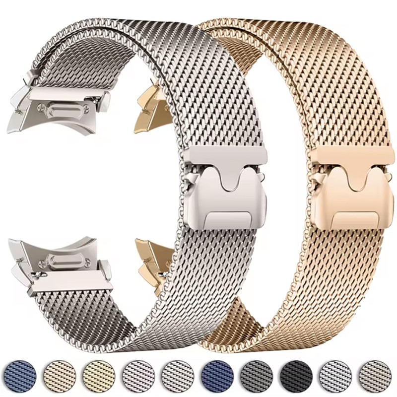 Không Khoảng Cách Milanese Dây Đeo Vòng Tay Cho Samsung Galaxy Watch 6 5 4 40mm 44mm Dây Từ Tính Cho