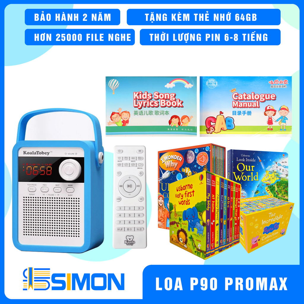 Loa Nghe Tiếng Anh Cho Bé P90 ProMax – 64GB, Hơn 25.000 File Truyện Nổi Tiếng, Giọng Bản Ngữ
