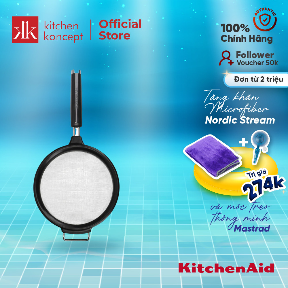 KitchenAid - Rây Bột Lưới Inox - Màu đen