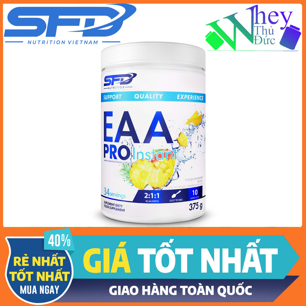 Tăng sức bền EAA Pro Instant SFD Nutrition 375g 34 lần dùng – Bổ Sung Axit Amin Thiết Yếu, Tăng Sức 